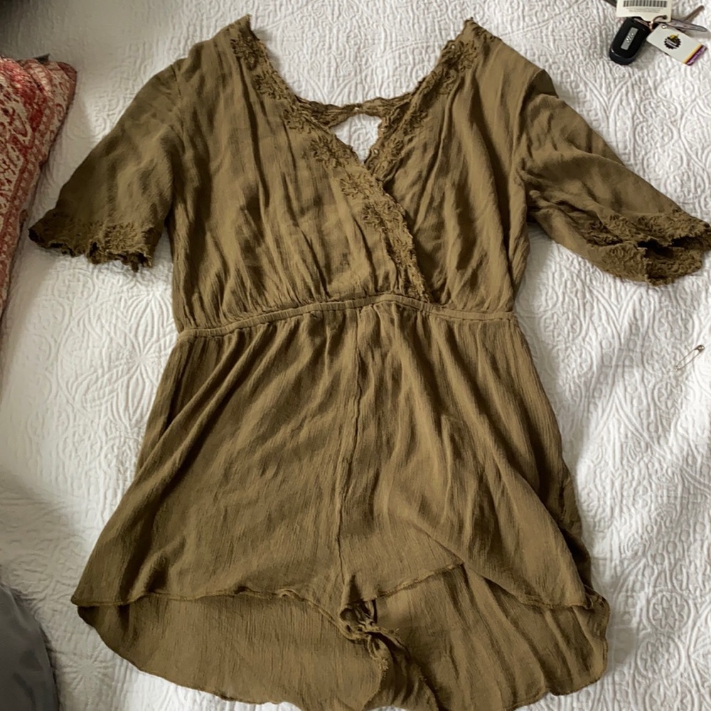 Green free people romper